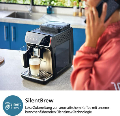 Philips 3300 Serie Kaffeevollautomat: 5 Getränke, Intuitive Touch-Bedienung, SilentBrew, Keramikmahlwerk, AquaClean