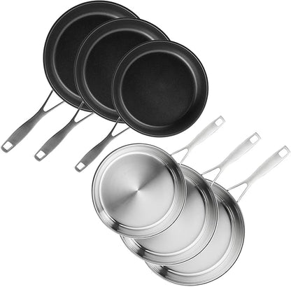SILBERTHAL Profi Edelstahlpfannen Set 6-teilig 28cm – Induktion, Antihaft & Pur