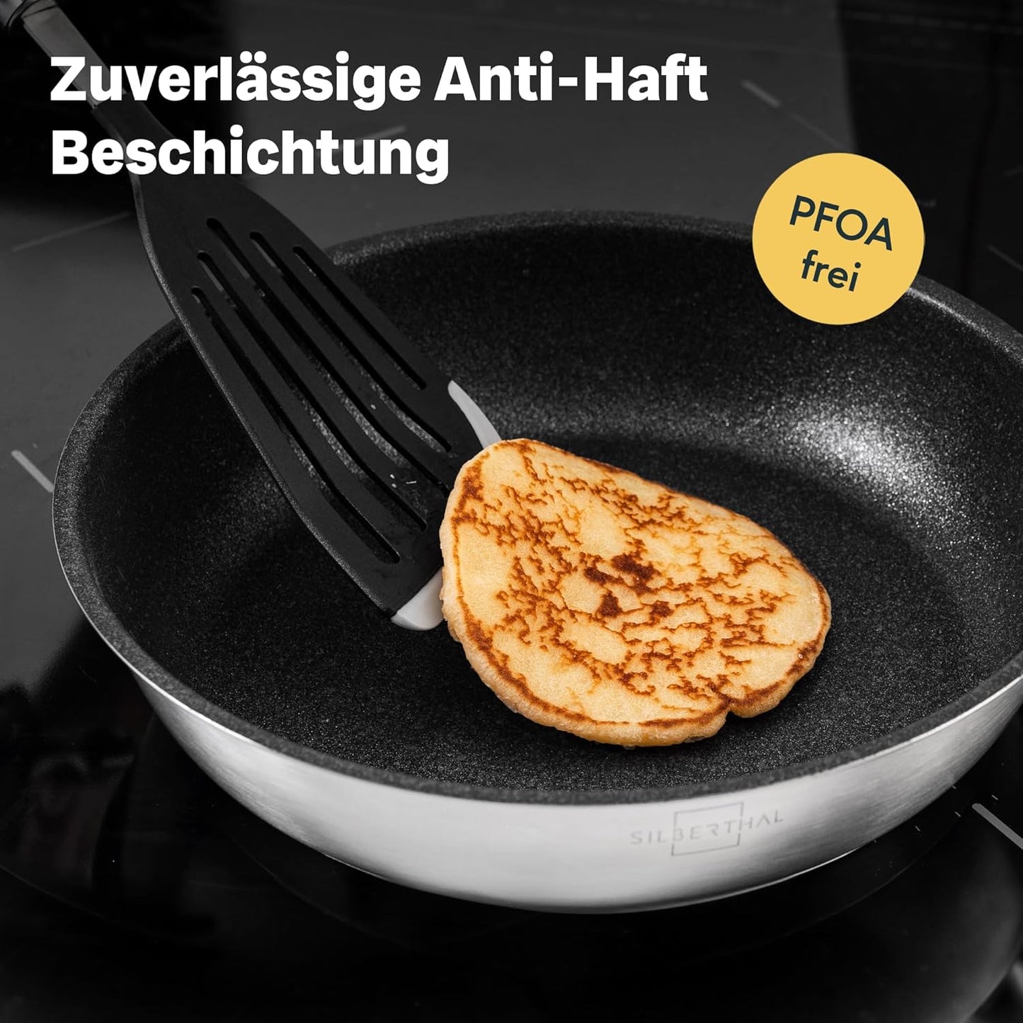 SILBERTHAL Profi Edelstahlpfannen Set 6-teilig 28cm – Induktion, Antihaft & Pur