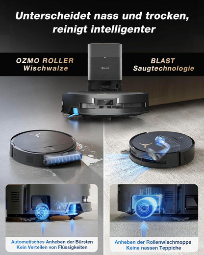 ECOVACS DEEBOT X9 PRO Omni: Intelligenter Saug-Wisch-Roboter, 16.600 Pa, Heißwasser-Moppwäsche.