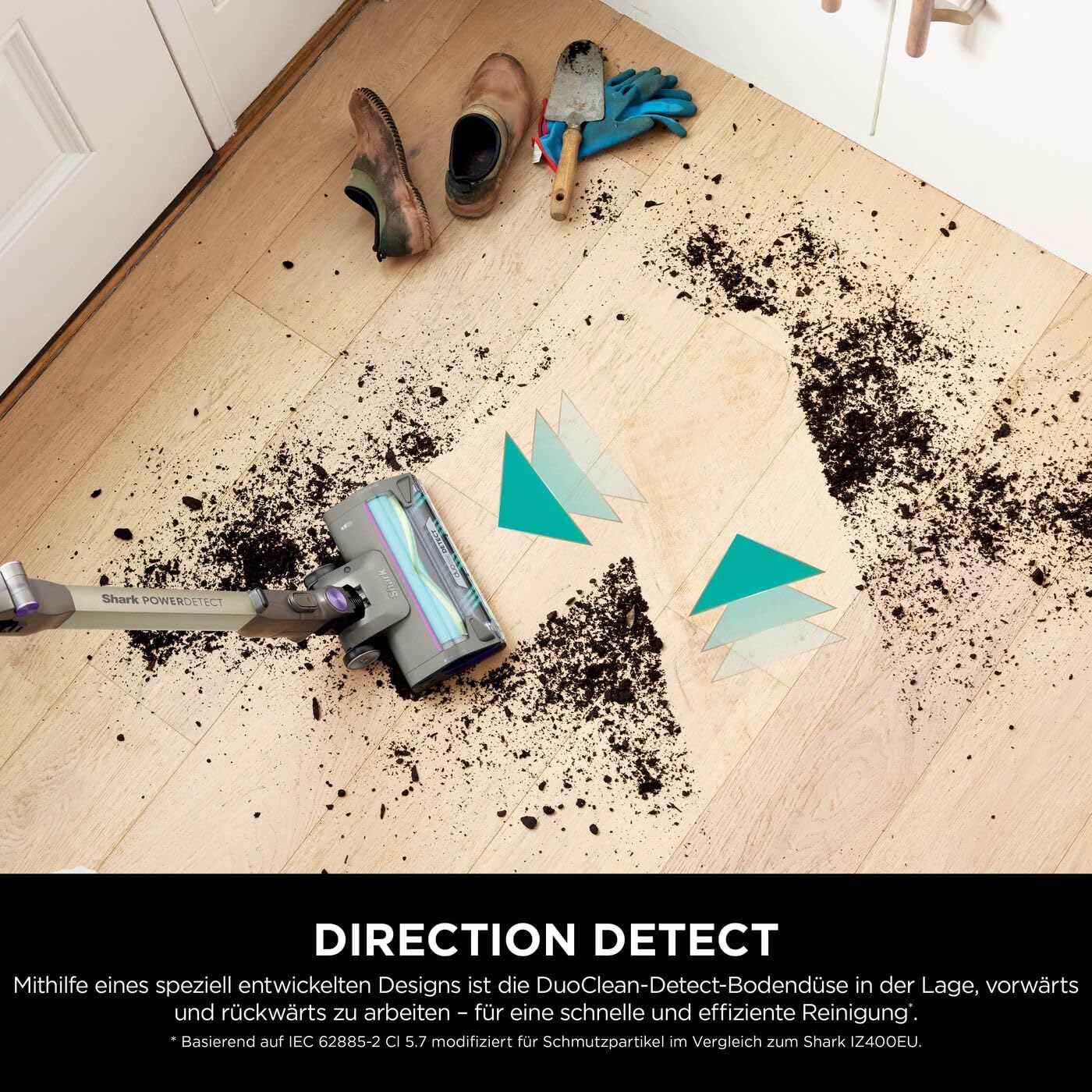 Shark PowerDetect Akku-Staubsauger: Auto-Entleerung, DuoClean Detect, Anti-Hair Wrap, Geruchsschutz, Grau