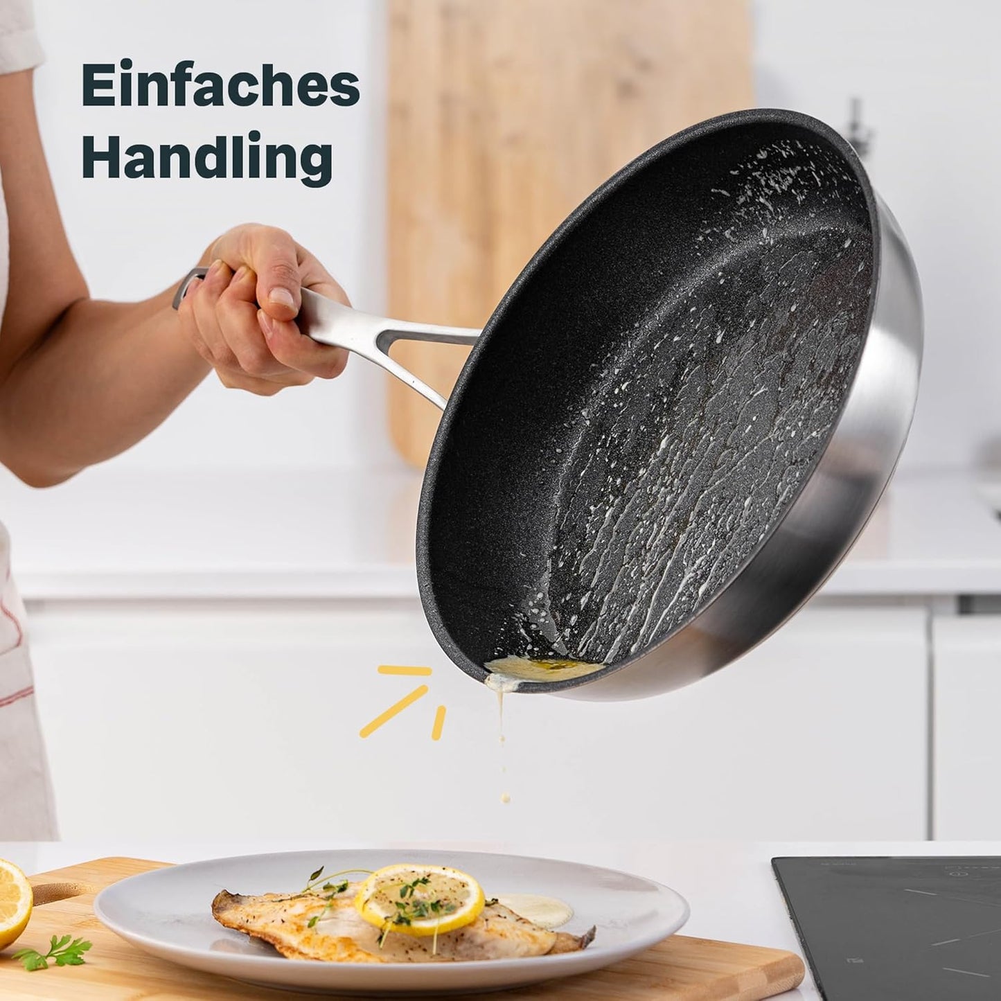 SILBERTHAL Profi Edelstahlpfannen Set 6-teilig 28cm – Induktion, Antihaft & Pur
