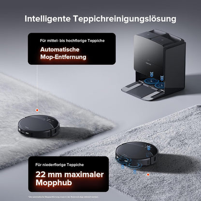 roborock Saros 10R Saugroboter mit Wischfunktion, ultraflach, StarSight 2.0, Zero-Tangle, Multifunktions-Dock