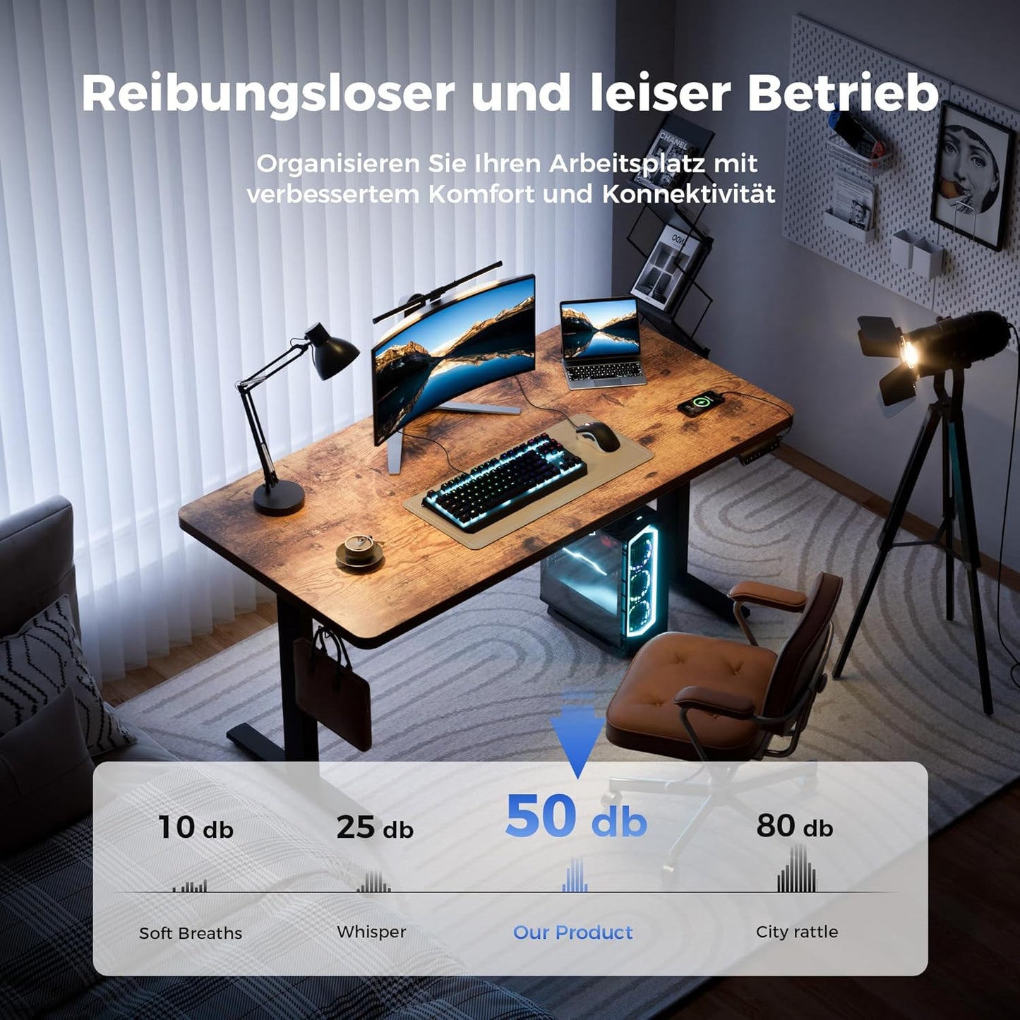 Agliestic Ergonomischer Höhenverstellbarer Steh-Sitz-Schreibtisch 160x80cm Doppelmotor Memory-Steuerung Homeoffice