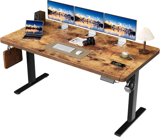 Agliestic Ergonomischer Höhenverstellbarer Steh-Sitz-Schreibtisch 160x80cm Doppelmotor Memory-Steuerung Homeoffice
