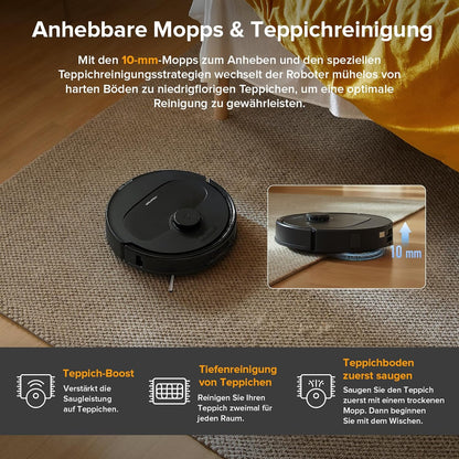 roborock Qrevo Saugroboter: 8000Pa Saugkraft, Hebemopp, All-in-One Dock