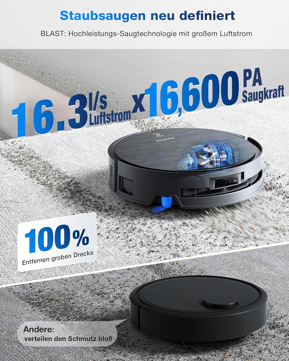ECOVACS DEEBOT X9 PRO Omni: Intelligenter Saug-Wisch-Roboter, 16.600 Pa, Heißwasser-Moppwäsche.